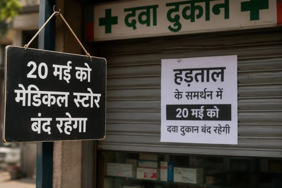 20 मई बंद रहेंगी दवा दुकानें आरा में भी असर